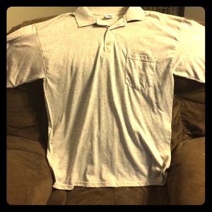 Gray men's polo shirt